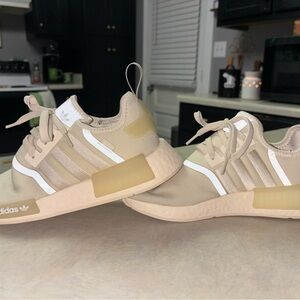 adidas Beige and White NMD-Style Sneakers